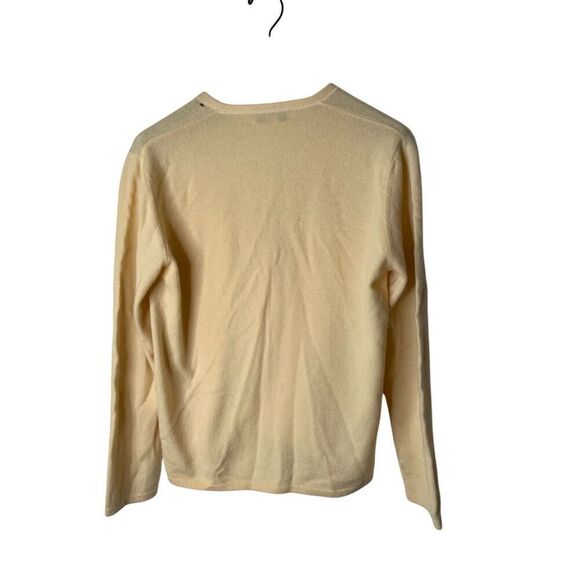 Brunello Cucinelli 100% cashmere cardigan sweater pale yellow women's size large - Picture 2 of 6